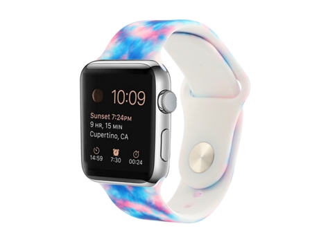 Correa de reloj con patrón pintado de silicona para Apple Watch Series 9, 8 y 7 41 mm / SE 3 y SE 2 y 6 y SE y 5 y 4 40 mm / 3 y 2 y 1 38 mm (J)