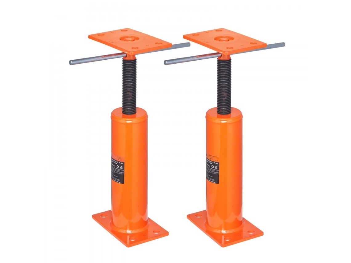 Gato De Suelo Ajustable 12-16" En Acero Q235, 2 Unidades, Capacidad 4399 Kg Cada Uno