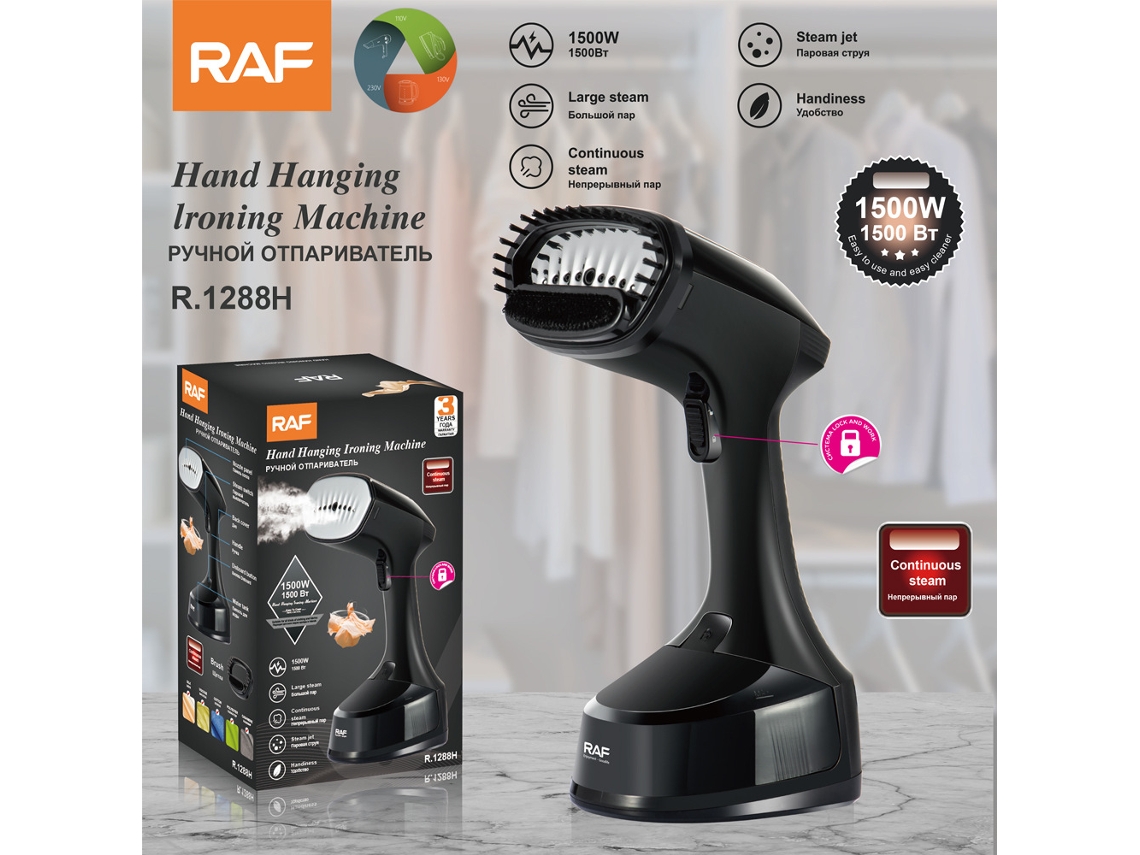 Vaporizador de ropa portátil Mdug de estándar europeo (negro)