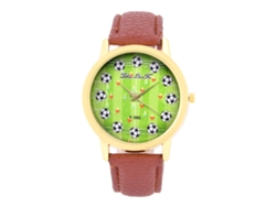 Reloj Analógico De Cuarzo Con Correa De Pu/aleación, Esfera Con Diseño De Campo De Fútbol, Estilo Casual Y Elegante.