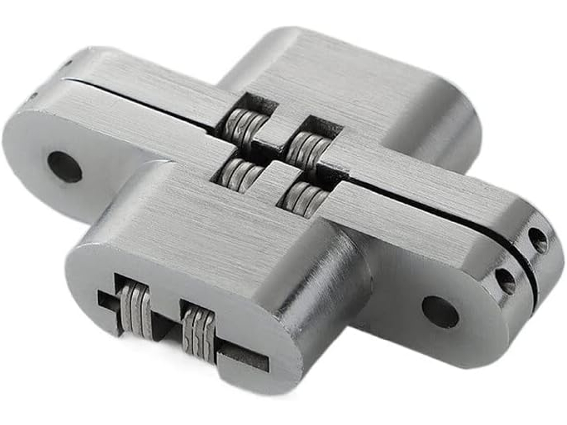 Paquete De 2 Bisagras Ocultas 25x117mm, Acero Inoxidable, Aleación De Zinc