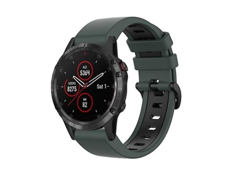 Correa De Reloj Inteligente Para Garmin Fenix 5 Plus, Correa De Reloj Deportiva De Silicona De 22Mm, Bicolor, Verde Oliva-Negro VENISYMLIS