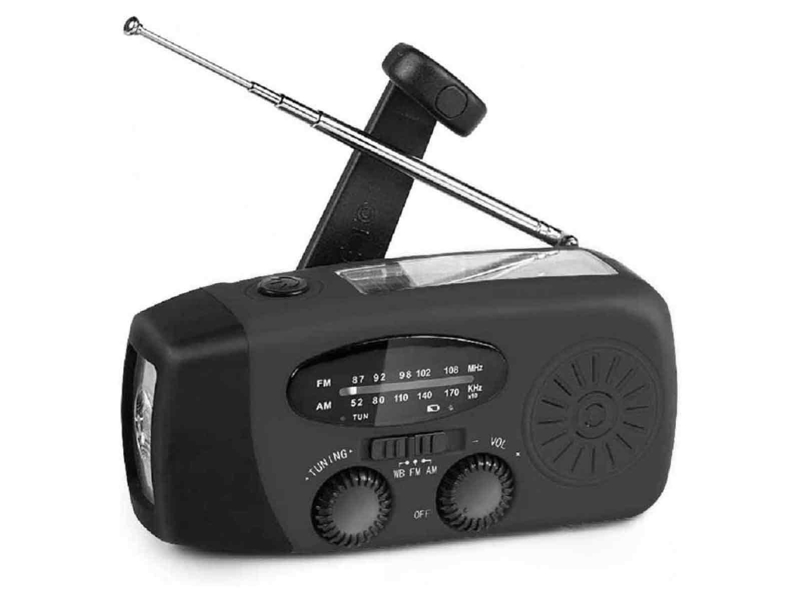 JILLIOPER Radio de Mano Solar Portátil Alarma Meteorológica Radio de Emergencia para Desastres al Aire Libre 1 pieza