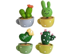 Adorno Para El Salpicadero Del Coche Con Una Simpática Planta De Cactus Verde En Maceta, Decoración De Interiores, Taller, Gadget De Primavera.