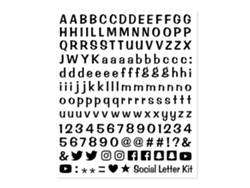 Kit de letras adhesivas modulares para redes sociales, negro 4r Quattroerre.it