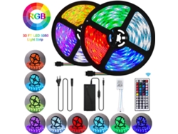 Tira LED de 10 m / 300 LED SMD 5050 RGB, tira multicolor con control remoto IR de 44 teclas, 12 V, 10 m PRIME KANG