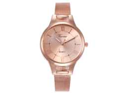 Reloj De Pulsera De Aleación Para Mujer Con Pantalla Analógica Y Movimiento De Cuarzo En Oro Rosa - Moda