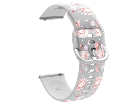 Correa de Silicona 20mm ajustable para Samsung Galaxy Watch4 40mm/44mm/Watch4 Classic 42mm/Garmin Venu 2 Plus - Flores rosadas