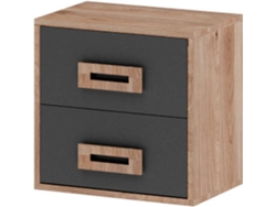 Mesita de Noche MUEBLAM Roble Grafito Melamina (43x42x28 cm)