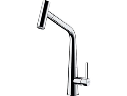 Grifo de lavabo Franke Pull Out Icon 115.0625.188 con caño extraíble, cerámica gris