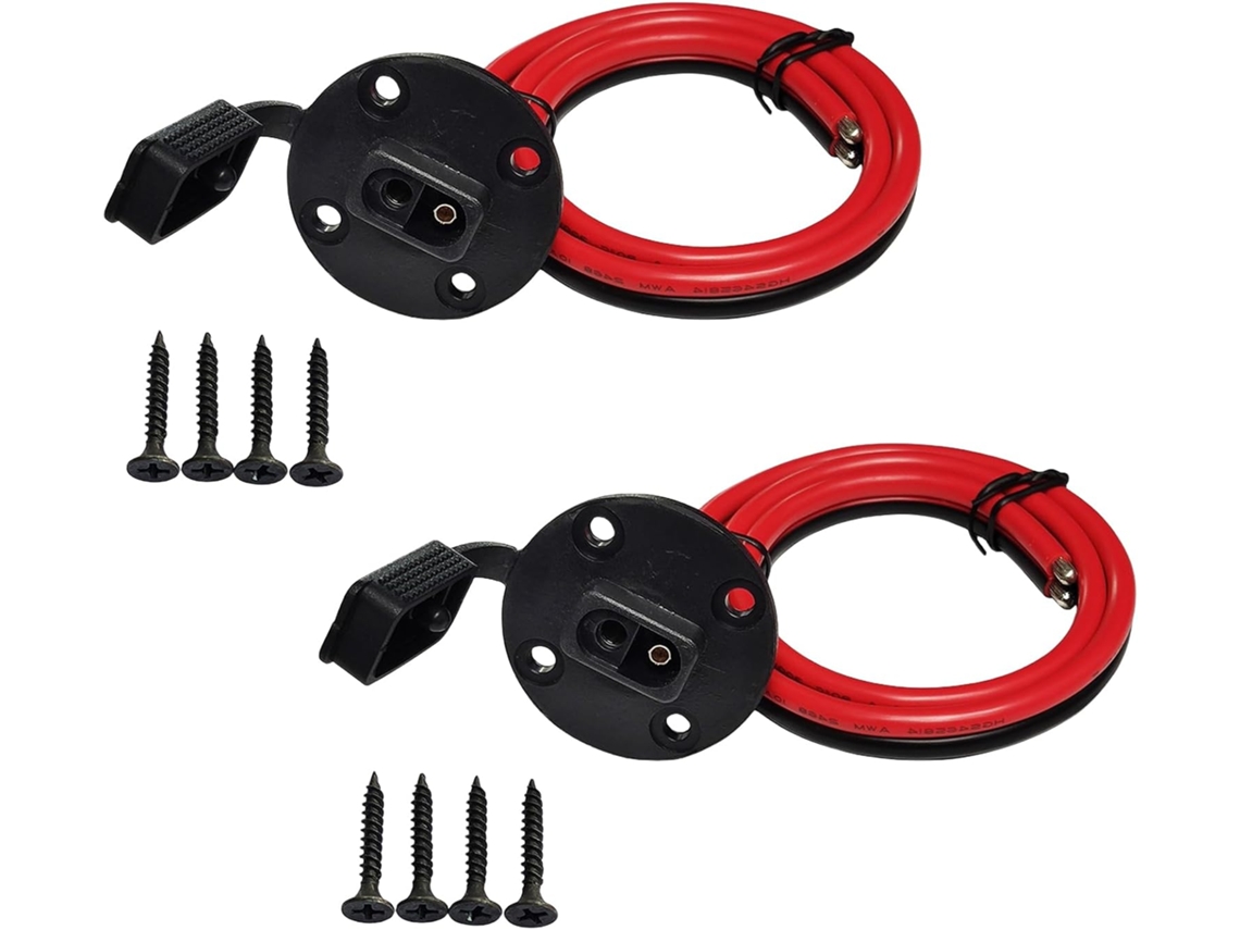 Lote De 2 Conectores De Corriente Laterales Impermeables, Calibre 12 Awg, Para Paneles Solares Y Baterías De Motocicleta.