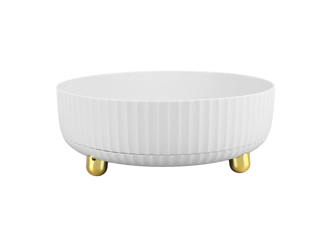 Bandeja de almacenamiento giratoria de plástico blanco de gran capacidad