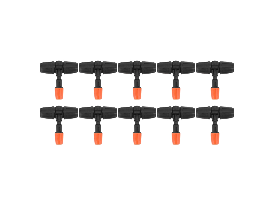 10 Conectores En T Con Boquilla De Niebla Ajustable Para Mangueras De 8/12 Pulgadas. Accesorios Para Riego De Jardín.
