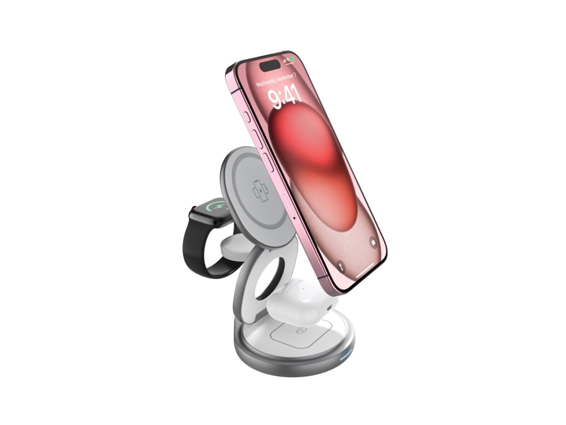Cargador Sem Fio Carregamento Rápido Hardware para Apple YEMAESRE Plateado