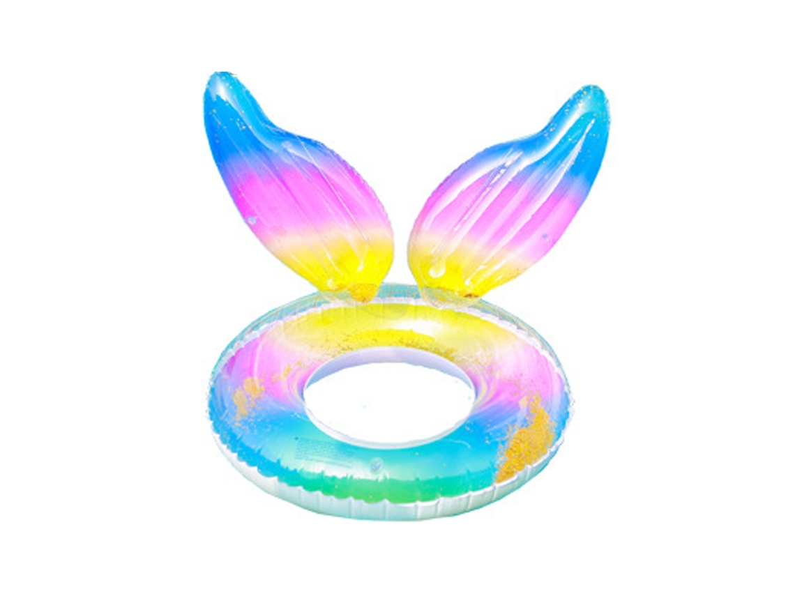 Anillo flotante inflable para adultos con lentejuelas gruesas y forma de sirena