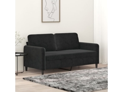 Sofá De 2 Plazas Terciopelo Negro 140 Cm