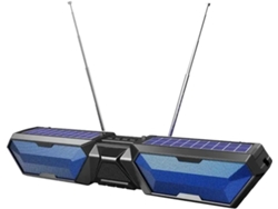 Altavoz Estéreo Bluetooth Solar Con Doble Antena, Estuche De Carga Para Exteriores, Ranura Para Tarjeta Tf, Radio Fm Y Puerto Usb - Azul