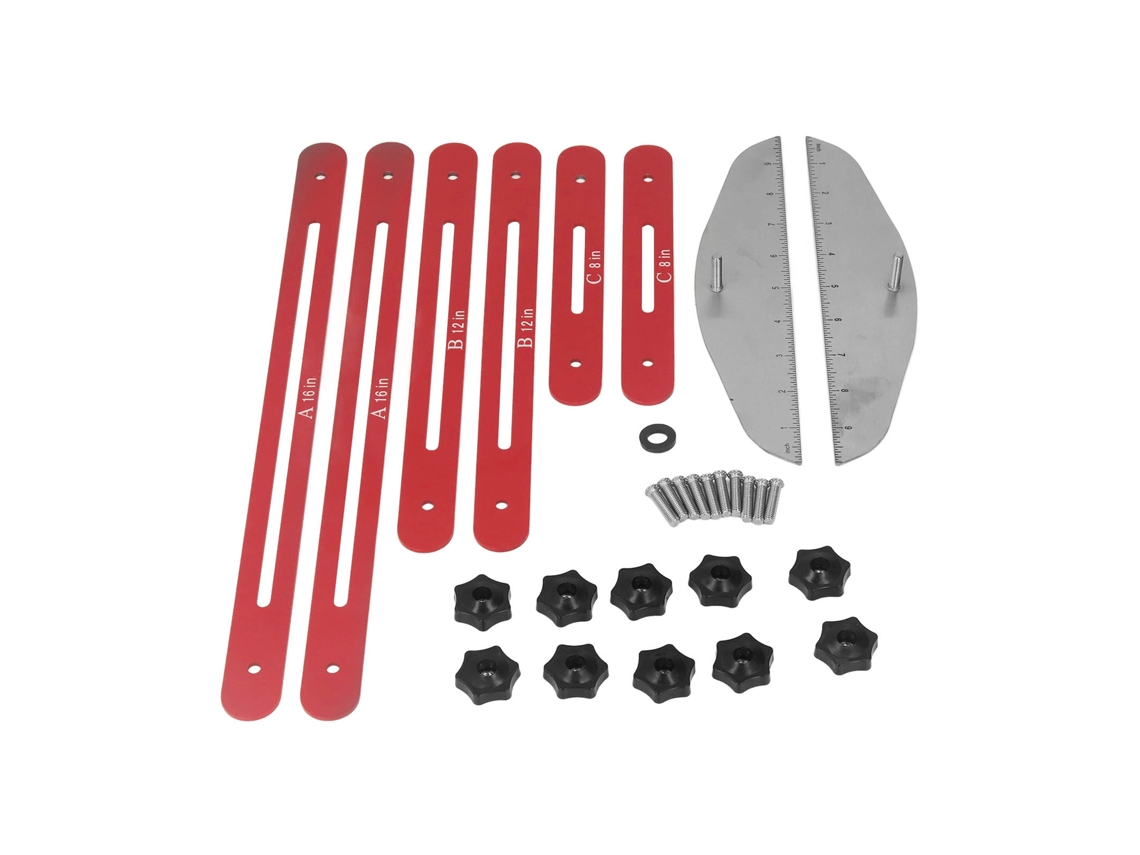 Herramienta De Medida Para Peldaños De Escalera Plantilla De Calibre 11‑60in Para Risers Estantes Drywall Rojo