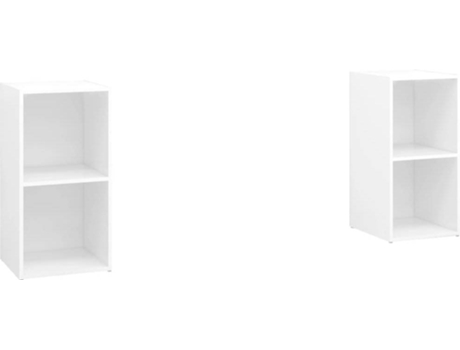 Conjunto 2 Mueble para la televisión VIDAXL Blanco Madera contrachapada (72x35x36.5 cm)