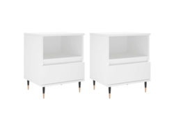 Juego de 2 mesitas de noche con detalles en madera blanca MAISON EXCLUSIVE (40x35x50 cm)