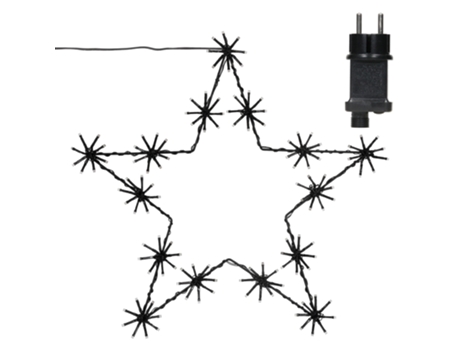 Estrella De Navidad Con 120 Leds Blanco Cálido 50 Cm Metal Negro ECD GERMANY