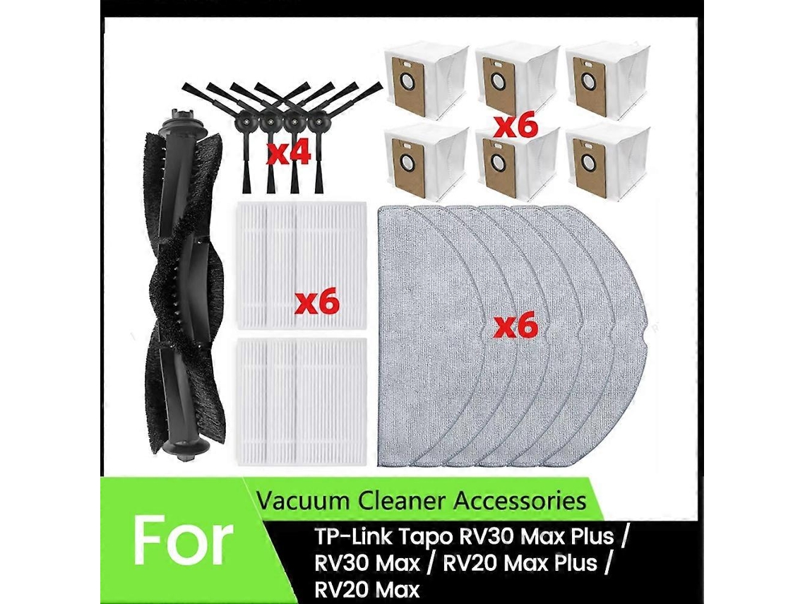 Conjunto de 23 peças para aspiradores de pó RV30 / RV30 Max / RV20 / RV20 Max: filtro HEPA, esfregão e escova lateral.