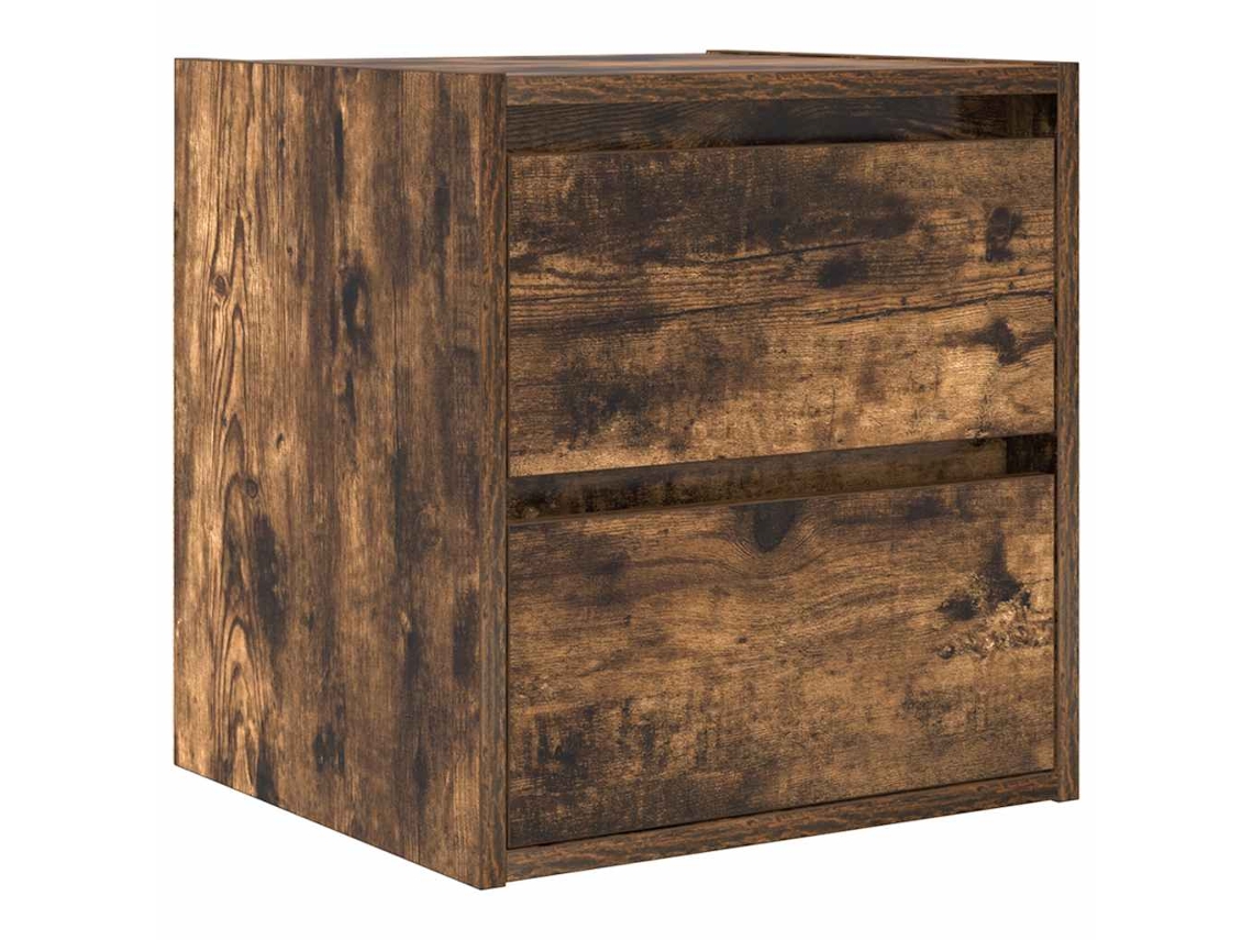Maison Exclusive - Mesilla De Noche De Pared Roble Ahumado 38x34x40 Cm