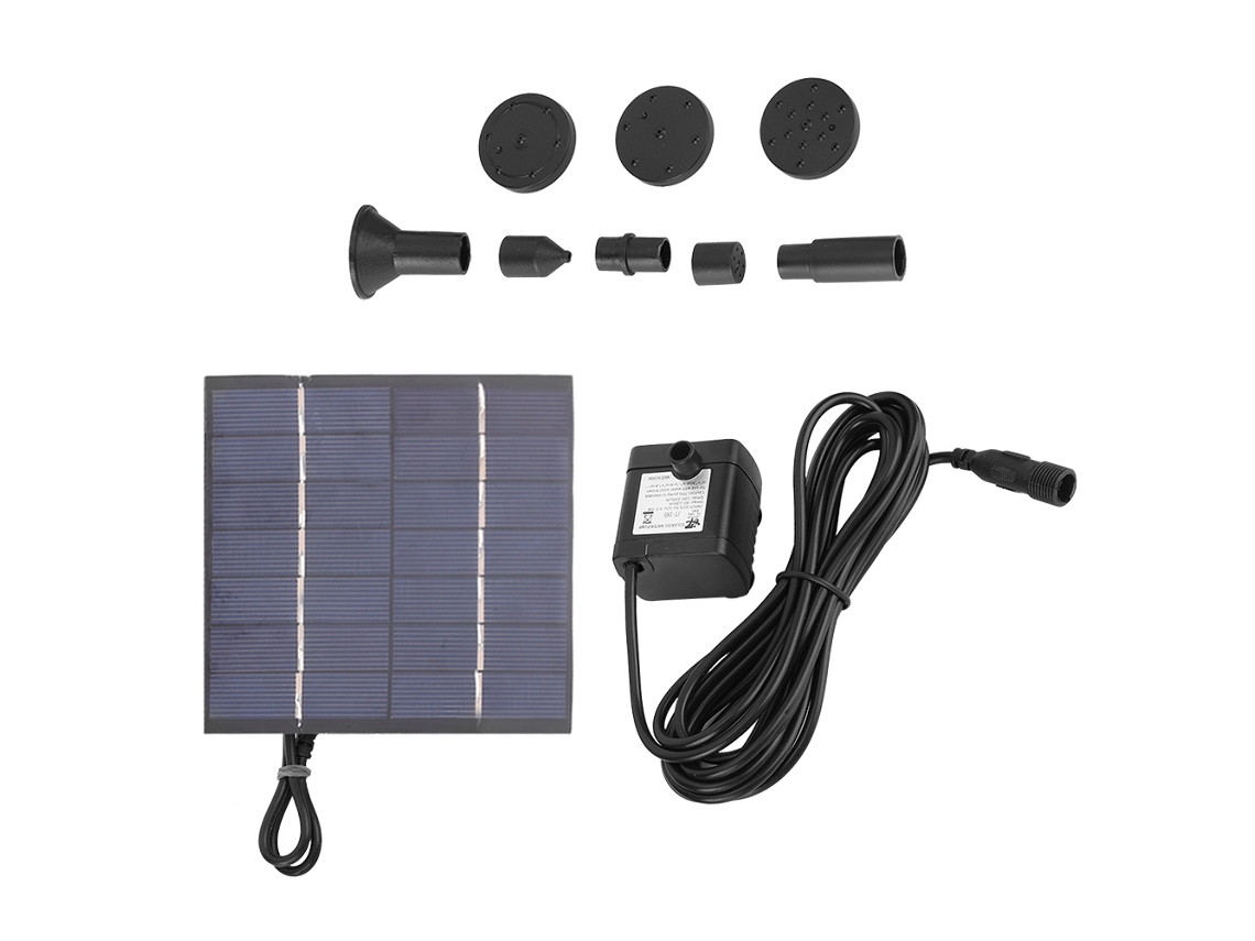 Kit De Fuente Solar Sumergible De 1,4 W Con 5 Boquillas Para Estanques, Piscinas Y Jardines.