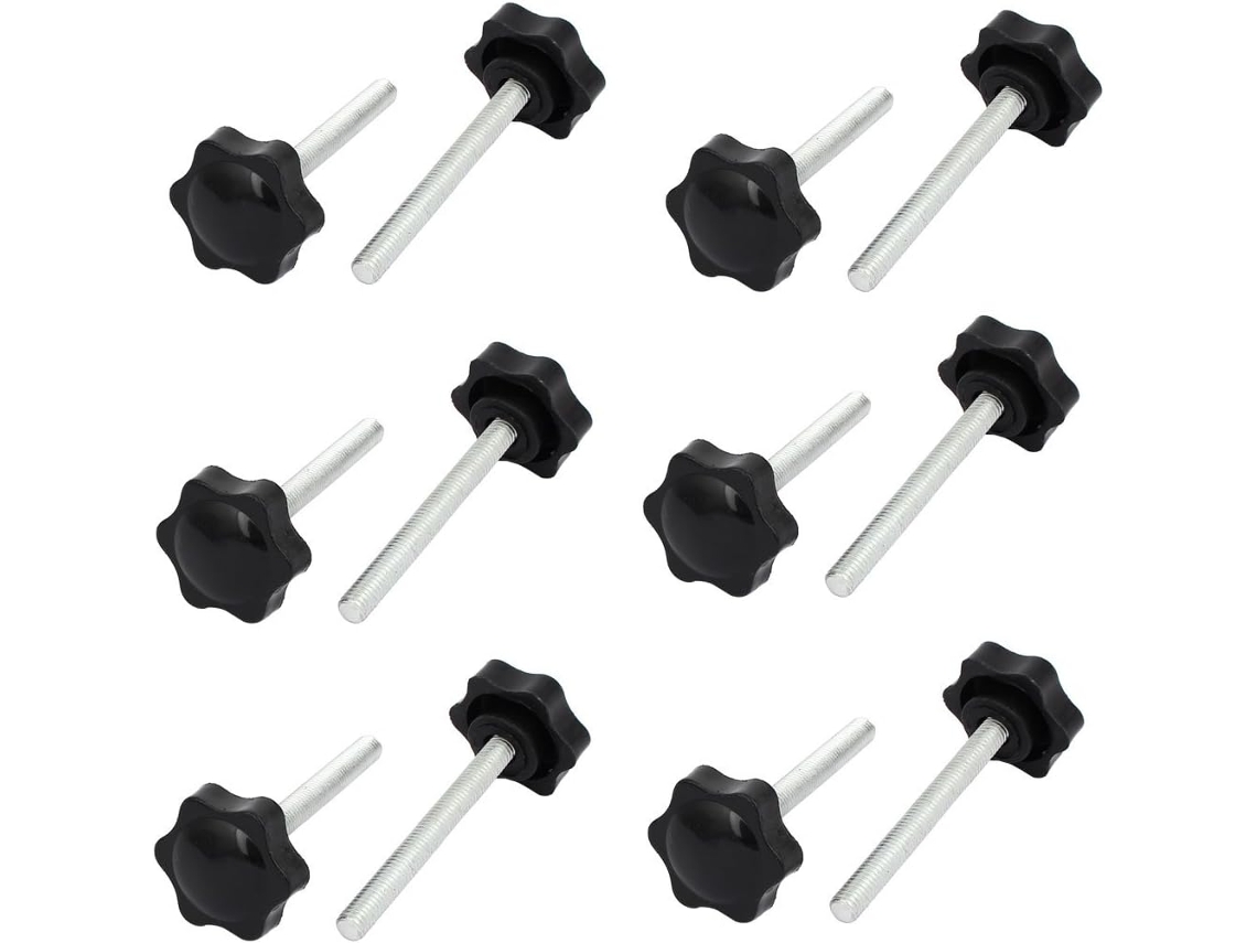 Pomos Sujeción Cabeza Estrella, Rosca Externa M8x70mm Diámetro 38mm, 6