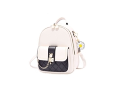 2026-mochila De Cuero Pu Casual Para Escuela, Mini Mochila Mujer Con Diseño De Margaritas, Blanca