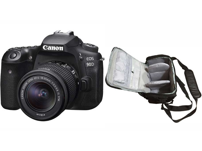 Kit Cámara Réflex CANON 90D 18-55mm f / 3.5-5.6 Bolsa