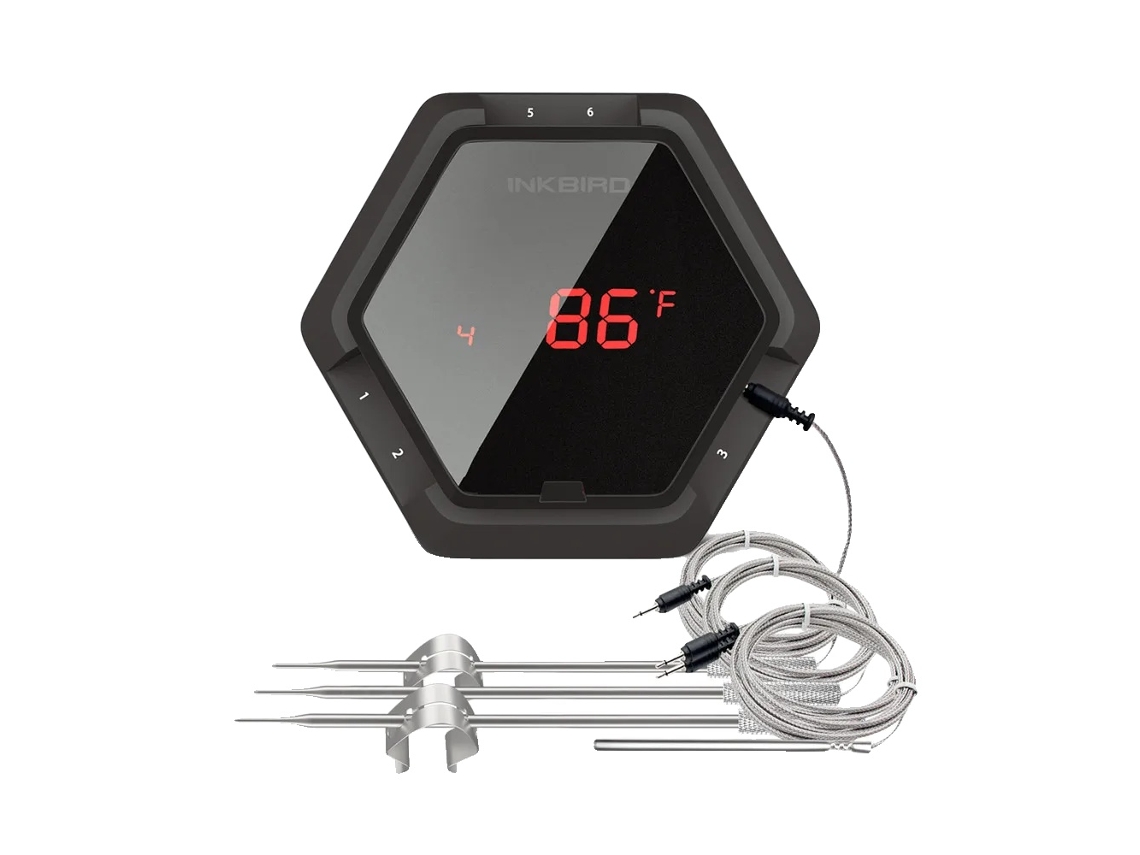 Termómetro inalámbrico para barbacoa, compatible con Bluetooth, hasta 6 sondas, 6 unidades, negro, 4 sensores OEM