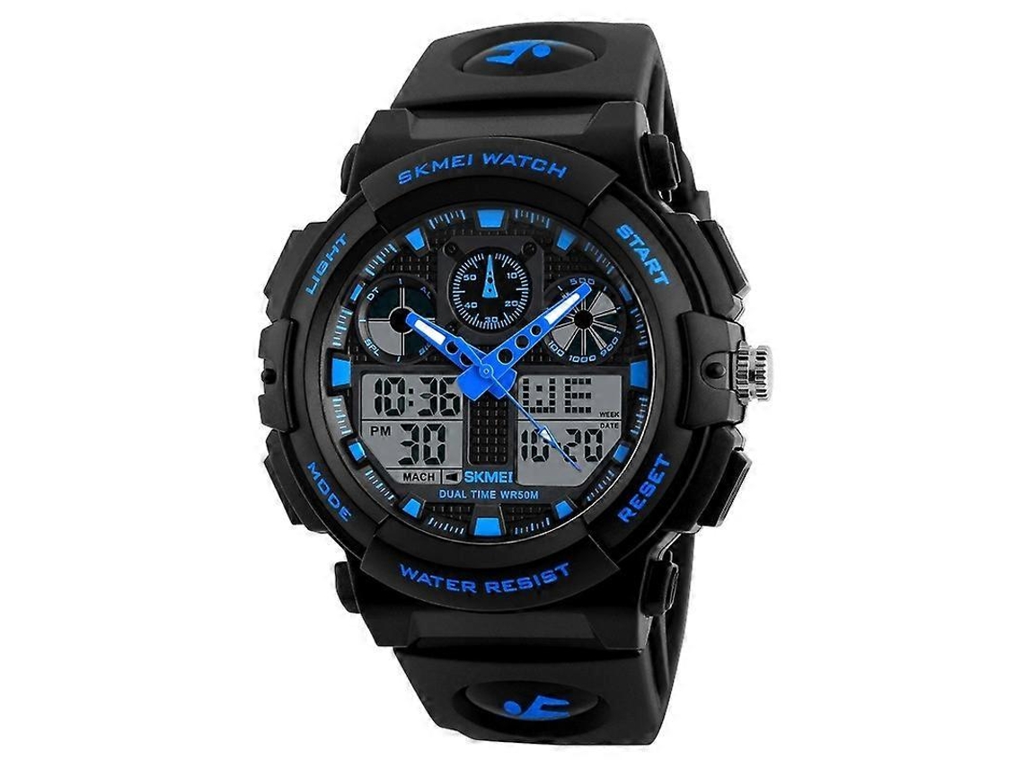 Reloj digital Skmei 1270 para hombre, resistente al agua, con doble pantalla para deportes al aire libre.