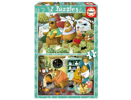 Puzzle Educa 2x20 Lugares Forest Tales 19686 (Edad recomendada: 3 años)