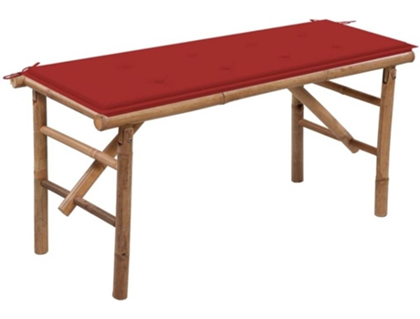 Banco de jardín VIDAXL Rojo Bambú (118x38x45 cm)