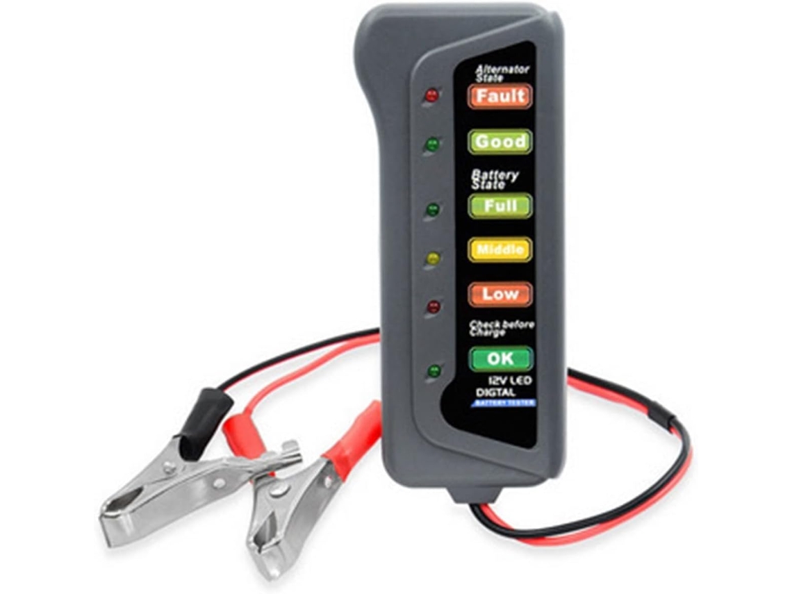 Comprobador De Carga De Batería De Coche Con Alternador Digital De 12 V Con 6 Luces Led.