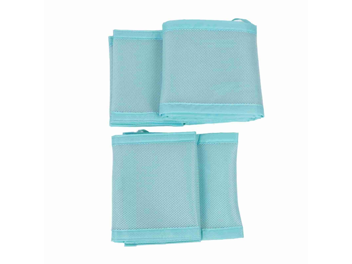 Protector De Cuna Ajustable De Malla Transpirable Para Cuna De Tamaño Estándar, Azul Cielo.