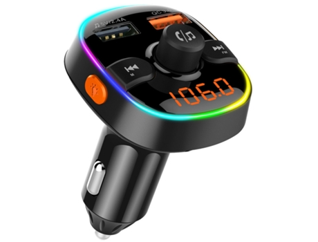 Bluetooth 5.0 Car Kit Manos libres Estéreo Audio Car MP3 Reproductor de música QC3.0 USB de carga rápida Transmisor FM (Negro) ENKERS