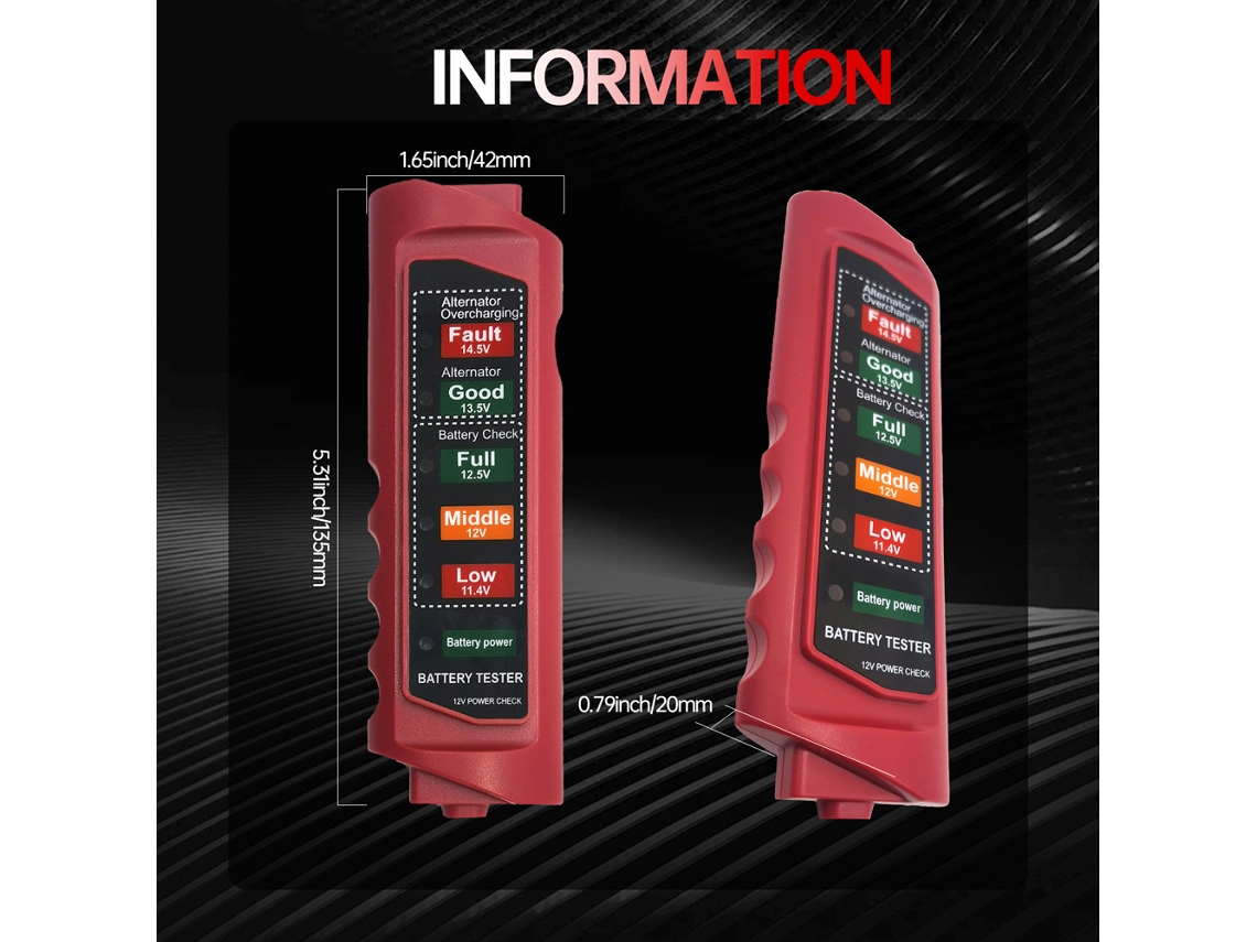 Probador De Baterías De Coche Bt-890 Con Sistema De Indicación Led Para Un Diagnóstico Completo Y Una Medición Precisa.
