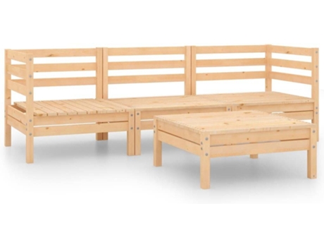 Conjunto 4 de muebles de jardín VIDAXL madera de pino maciza