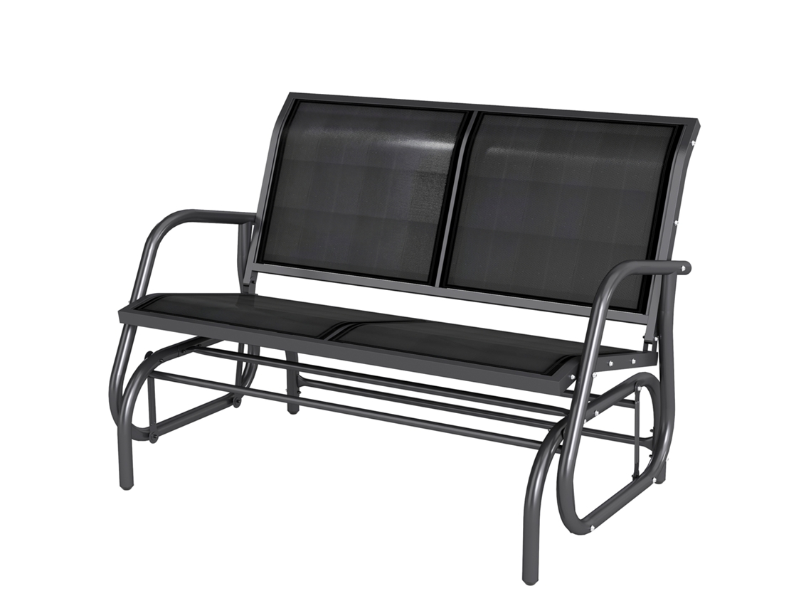 Banco Jardín Balancín 200kg 120x70x85cm Negro