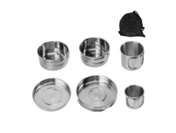 Juego De Utensilios De Cocina Portátiles De 6 Piezas, Acero Inoxidable 304, Para Acampar, Cocinar Rápidamente, Fácil De Limpiar.