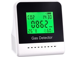 2026-monitor De Co2 Con Sensor Ndir 400-5000 Ppm, Alarma Sonora, Temperatura, Humedad Y Baterías Recargables
