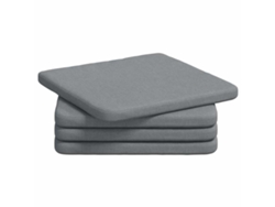 Cojines Para Asiento 4 Uds Gris Claro 40 X 40 X 3 Cm Tela