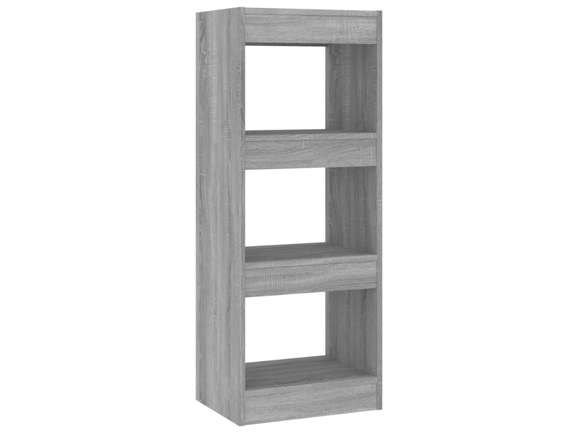 Librería/separador de madera contrachapada, color Gris Sonoma, MAISON EXCLUSIVE (40x30x103 cm)