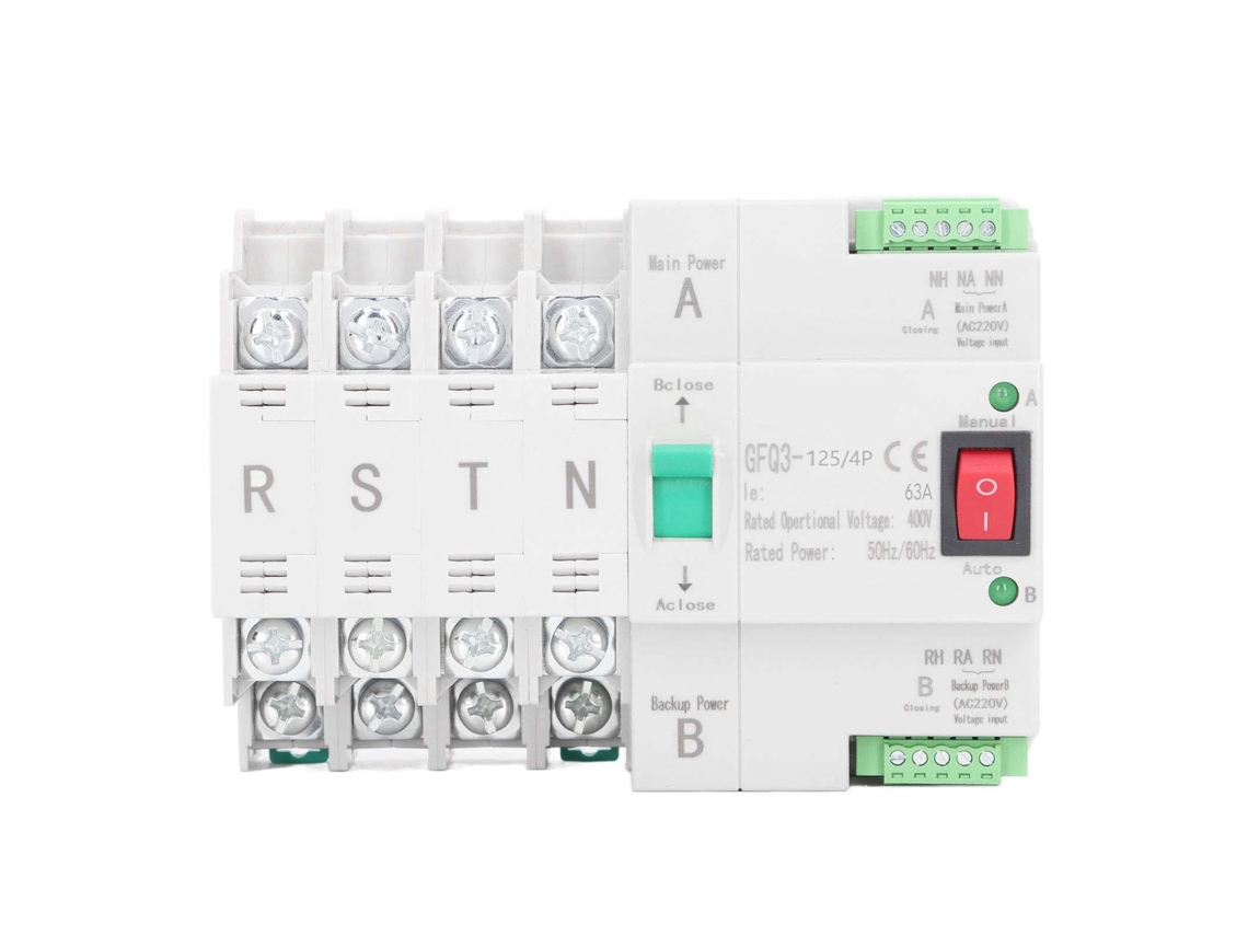 Interruptor de transferencia automática 4p 63a para riel DIN S/MARCA
