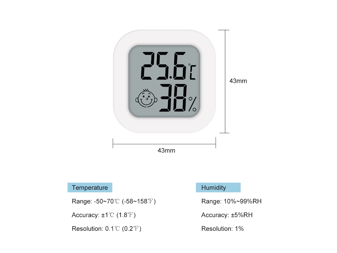 Medidor Digital Lcd De Temperatura Y Humedad, Sensor De Precisión, Termómetro E Higrómetro Para Interiores, Estación Meteorológica