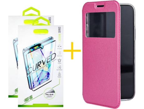 Carcasa + 2 Protectores de Pantalla para Samsung Galaxy S21 Ultra 5G SKYHE Rosa