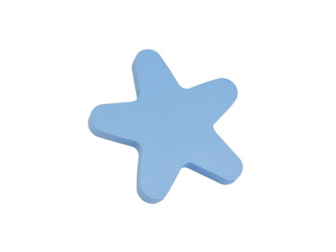 Pomo De Madera Para Muebles Con Forma De Estrella 67 Mm De Diámetro En Madera Lacada Azul Celeste Juego De 12 Piezas