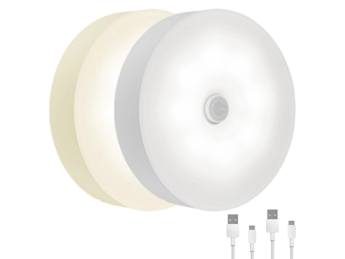 Luz Led Nocturna Con Sensor De Movimiento Y Encendido Y Apagado Automático Para Interiores, Control Remoto, Recargable Por Usb, Luz Blanca Cálida Y Re